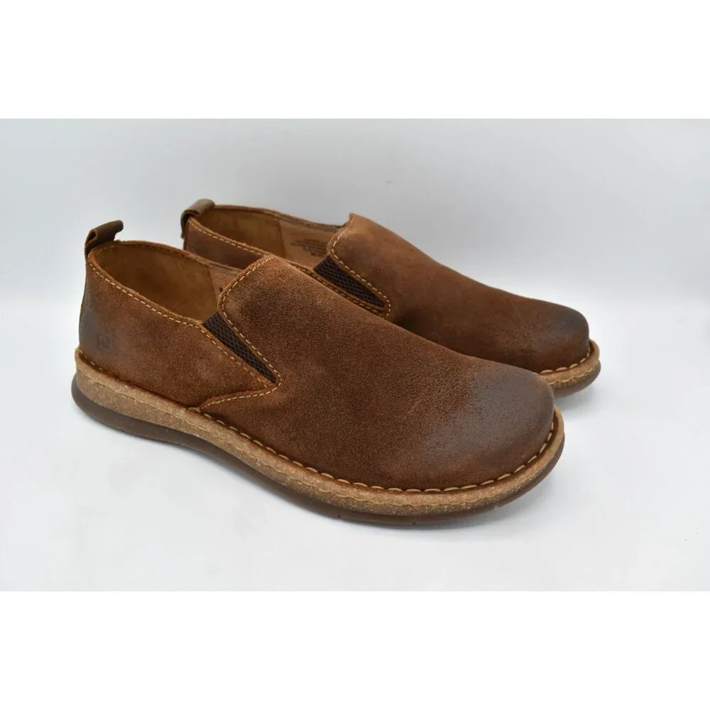 Born Mens Size 8 Bryson Brown Distressed Suede Slip-On‎ Casual Shoes